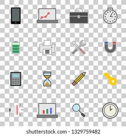 Hardware and devices icon set simple flat style vector illustration isolated