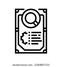 hardware diagnosis repair computer line icon vector. hardware diagnosis repair computer sign. isolated contour symbol black illustration