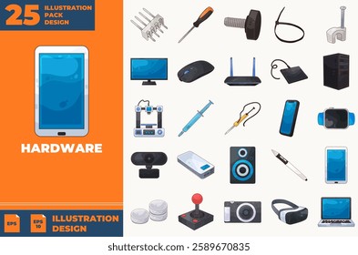 Hardware Editable Illustration Pack Design