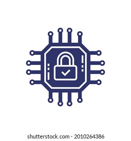 Hardware encryption icon with chipset