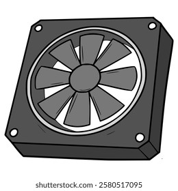 hardware fan cooler illustration hand drawn isolated vector