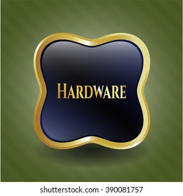 Hardware golden badge or emblem