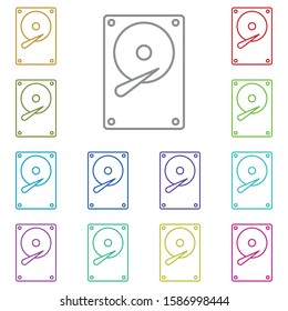 hardware, hard disk multi color icon. Simple thin line, outline vector of hardware icons for UI and UX, website or mobile application