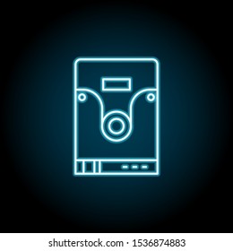 hardware, hard disk neon icon. Simple thin line, outline vector of hardware icons for UI and UX, website or mobile application