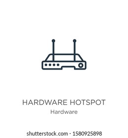 Hardware hotspot icon. Thin linear hardware hotspot outline icon isolated on white background from hardware collection. Line vector sign, symbol for web and mobile