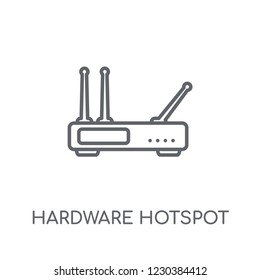 Hardware Hotspot linear icon. Modern outline Hardware Hotspot logo concept on white background from hardware collection. Suitable for use on web apps, mobile apps and print media.