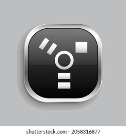 hardware icon design. Glossy Button style rounded rectangle isolated on gray background.. Vector illustration - Powered by Shutterstock - Get 15% off with code: PIKWIZARD15