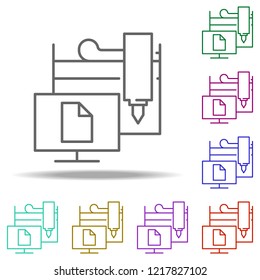 Hardware icon. Elements of Laser in multi color style icons. Simple icon for websites, web design, mobile app, info graphics