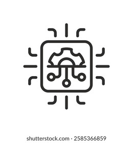 hardware icon, embedded systems, line symbol, vector illustration eps10