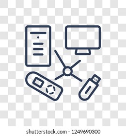 Hardware icon. Trendy linear Hardware logo concept on transparent background from Programming collection