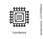 Hardware icon. Trendy modern flat linear vector Hardware icon on white background from thin line Programming collection, editable outline stroke vector illustration