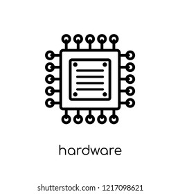 Hardware icon. Trendy modern flat linear vector Hardware icon on white background from thin line Programming collection, editable outline stroke vector illustration
