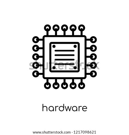 Hardware icon. Trendy modern flat linear vector Hardware icon on white background from thin line Programming collection, editable outline stroke vector illustration