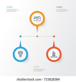 Hardware Icons Set. Collection Of Call, Photo Apparatus, Cctv And Other Elements. Also Includes Symbols Such As Telephone, Phone, Apparatus.