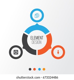 Hardware Icons Set. Collection Of Internet Network, Computer Ventilation, Aux Cord And Other Elements. Also Includes Symbols Such As Connection, Audio, Internet.