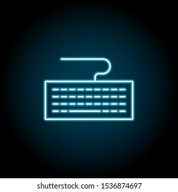 hardware, keyboard neon icon. Simple thin line, outline vector of hardware icons for UI and UX, website or mobile application