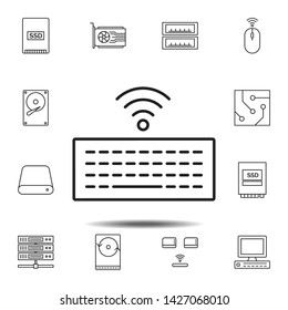hardware, keyboard, wifi icon. Simple thin line, outline vector element of hardware icons set for UI and UX, website or mobile application