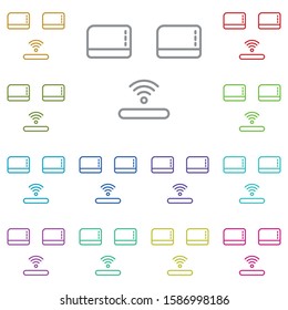 hardware, LAN, wifi, connection multi color icon. Simple thin line, outline vector of hardware icons for UI and UX, website or mobile application
