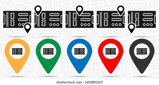 Hardware, mainboard icon in location set. Simple glyph, flat illustration element of hardware theme icons