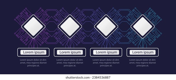 Hardware maintenance infographic chart design template. Abstract infochart with copy space. Instructional graphics with 4 step sequence. Visual data presentation. Myriad Pro-Regular font used