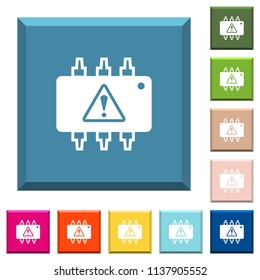 Hardware malfunction white icons on edged square buttons in various trendy colors
