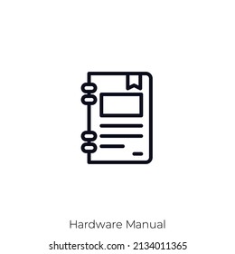 Hardware Manual icon. Outline style icon design isolated on white background