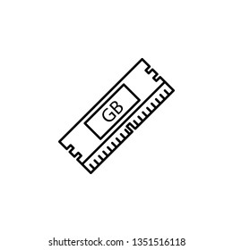 hardware, memory, ram icon. Simple thin line, outline vector of hardware icons for UI and UX, website or mobile application