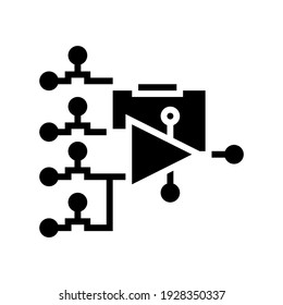 hardware model neural network glyph icon vector. hardware model neural network sign. isolated contour symbol black illustration