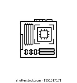 hardware, motherboard icon. Simple thin line, outline vector of hardware icons for UI and UX, website or mobile application