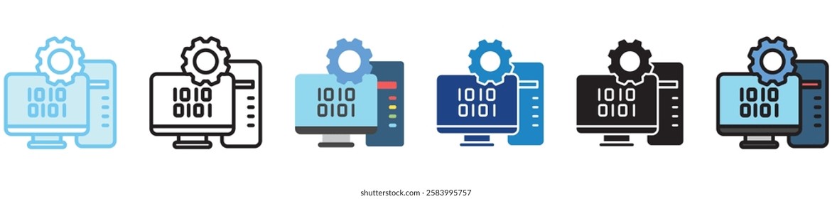 Hardware multi-style icon, outline, flat, glyph, dual tone, line color. use for UI, UX, app and web development, digital or print. for digital industry, education, technology.