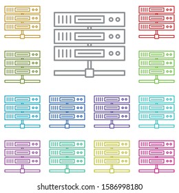hardware, network drivers multi color icon. Simple thin line, outline vector of hardware icons for UI and UX, website or mobile application