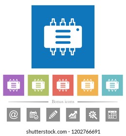Hardware options flat white icons in square backgrounds. 6 bonus icons included.