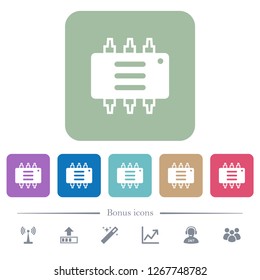 Hardware options white flat icons on color rounded square backgrounds. 6 bonus icons included
