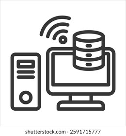 Hardware Outline Icon Vector Illustration