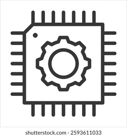 Hardware Outline Icon Vector Illustration