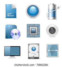 hardware parts vector icon set