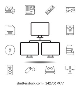 hardware, pc, LAN, server icon. Simple thin line, outline vector element of hardware icons set for UI and UX, website or mobile application