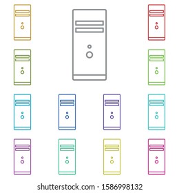hardware, pc, server multi color icon. Simple thin line, outline vector of hardware icons for UI and UX, website or mobile application