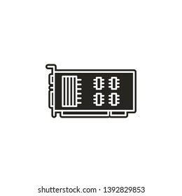 hardware, PCI, card, video icon. Simple glyph, flat vector of hardware icons for UI and UX, website or mobile application