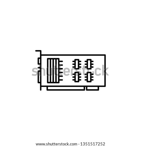 hardware, PCI, card, video icon. Simple thin line, outline vector of hardware icons for UI and UX, website or mobile application