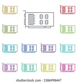 hardware, PCI, card, video multi color icon. Simple thin line, outline vector of hardware icons for UI and UX, website or mobile application