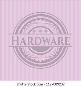 Hardware pink emblem. Vintage.