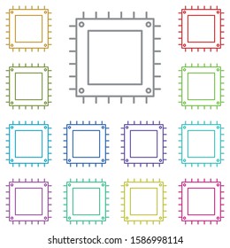 hardware, processor, chip multi color icon. Simple thin line, outline vector of hardware icons for UI and UX, website or mobile application