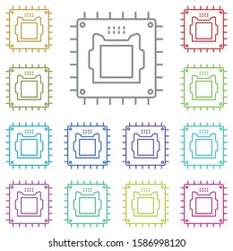 hardware, processor, chip multi color icon. Simple thin line, outline vector of hardware icons for UI and UX, website or mobile application