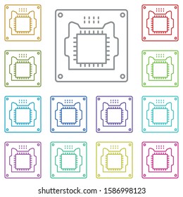 hardware, processor, chip multi color icon. Simple thin line, outline vector of hardware icons for UI and UX, website or mobile application