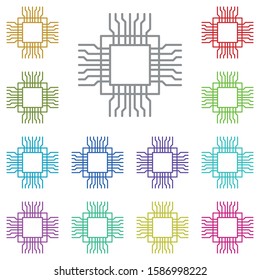 hardware, processor, chip multi color icon. Simple thin line, outline vector of hardware icons for UI and UX, website or mobile application