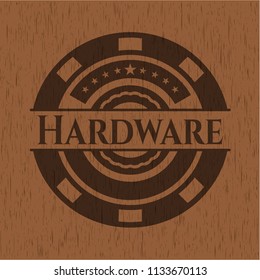 Hardware realistic wooden emblem