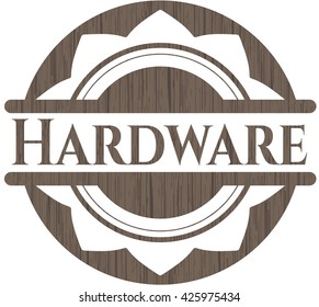 Hardware realistic wooden emblem