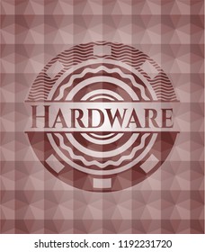 Hardware red geometric emblem. Seamless.