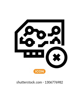 Hardware Related Icon. Vector Symbol of Video Card, Plugin or any other digital detail of modern computer. 